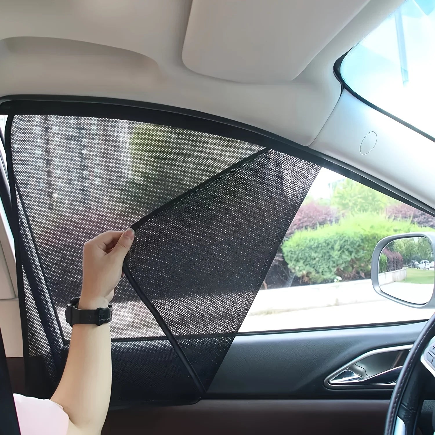 4pcs Universal Car Window Sun Shades Magnetic UV Protection Mesh Curtains