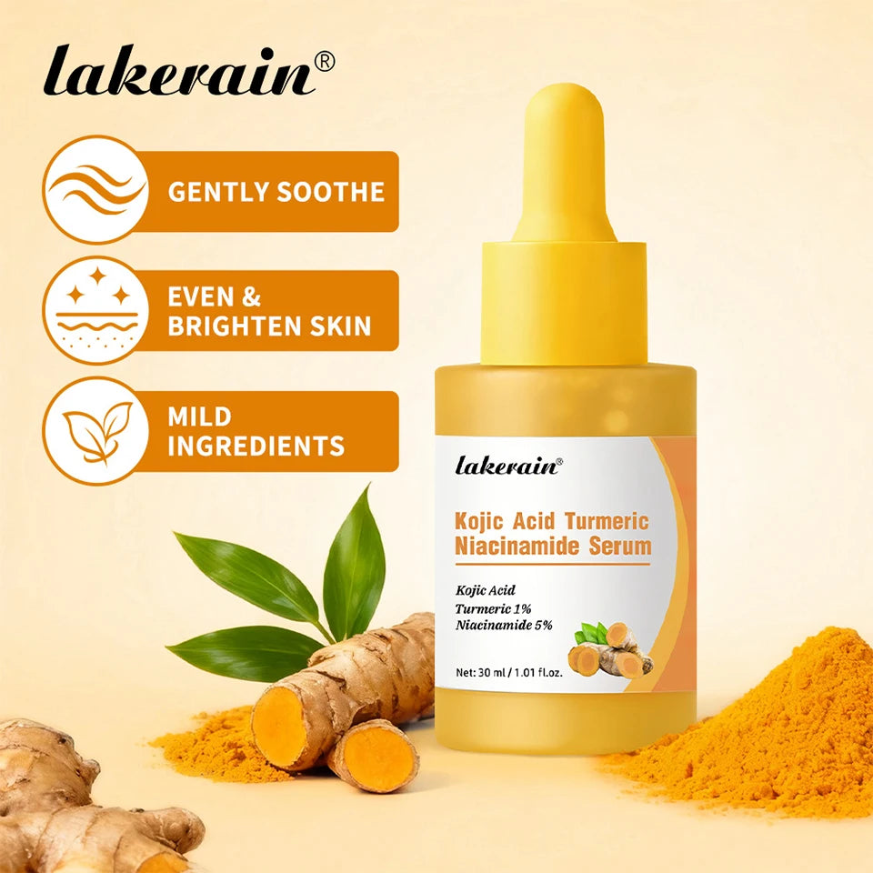 Lakerain Kojic Acid Turmeric Niacinamide Face Serum Brightening Oil - 7