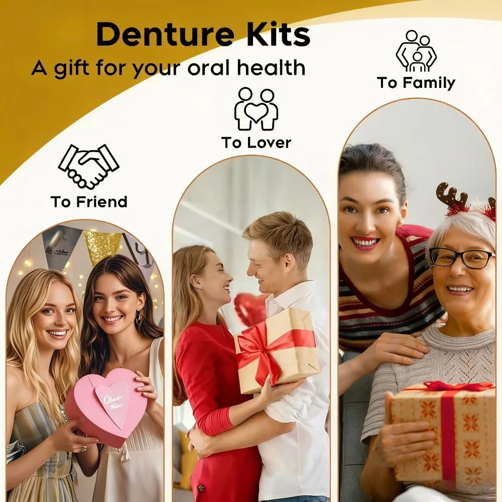 Silicone Denture Kit Upper and Lower Fake Teeth Set