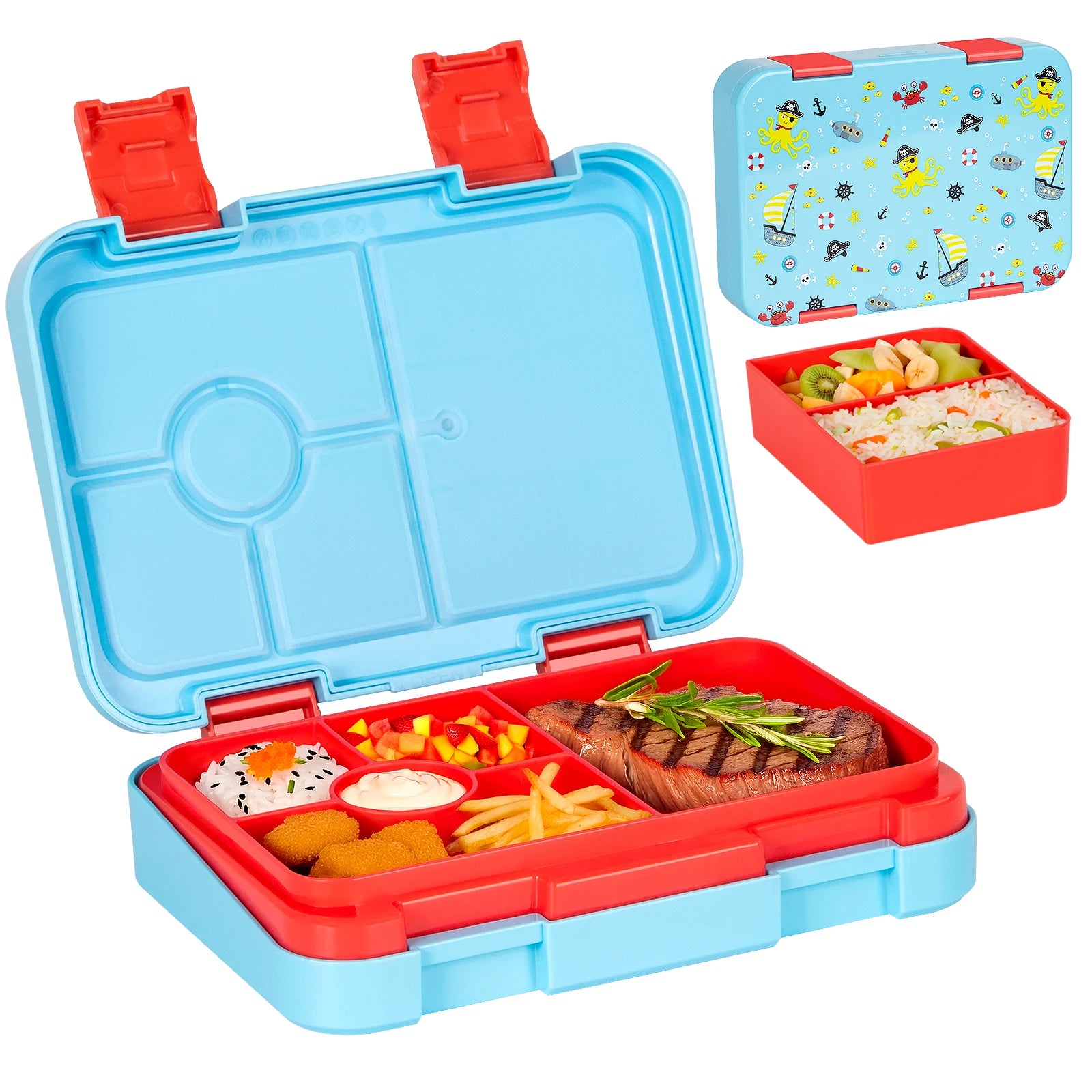 1100ml Christmas Cartoon Bento Box Leakproof Microwavable Lunch Container - 28