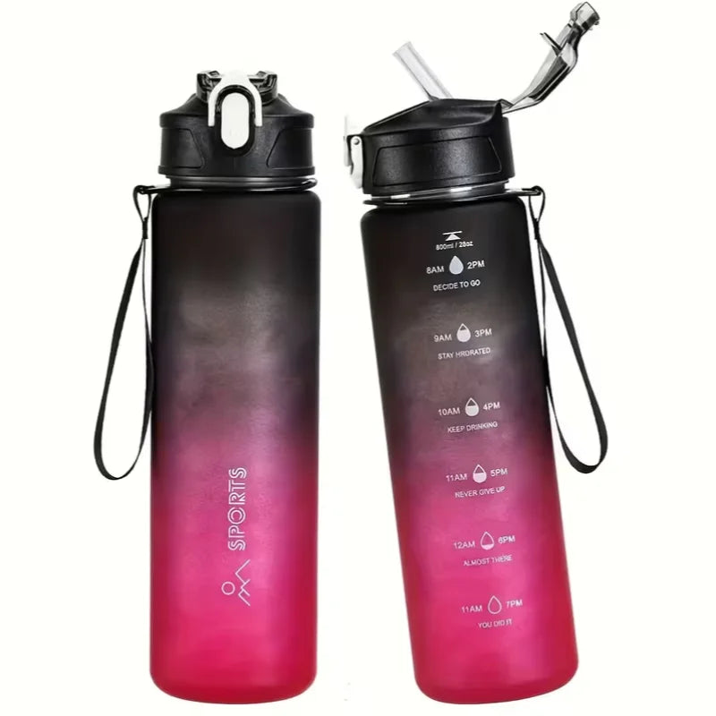 750ml Gradient Sports Water Bottle Leakproof Hydration Tracker Flask - 11