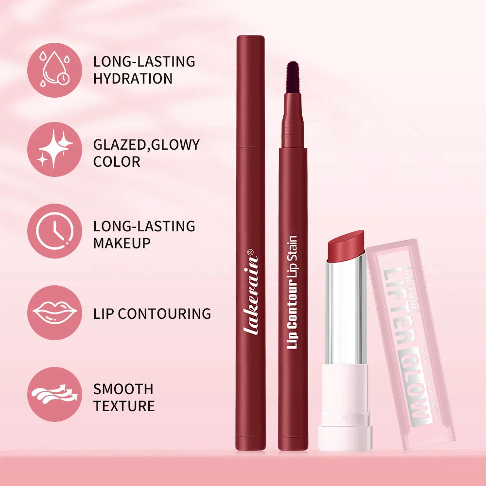 Lip Liner Pencil & Moisturizing Lip Balm Makeup Kit
