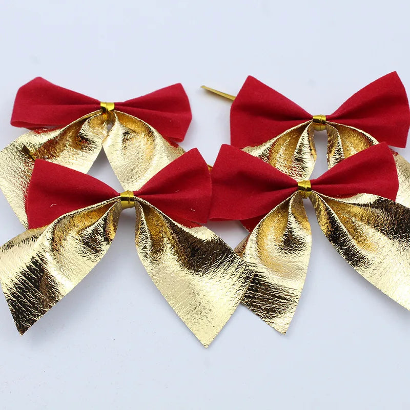 Small Christmas Bow Decorations Set Tree Ornaments Holiday Gift Decor - 11