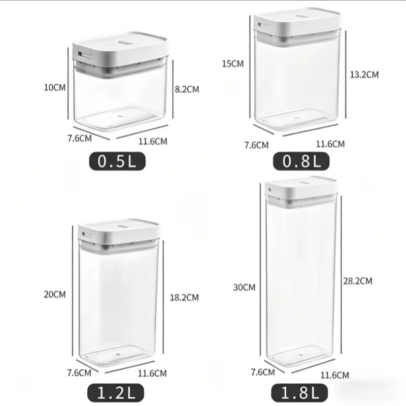 Transparent Airtight Food Storage Container Kitchen Grain Pasta Jar - 6