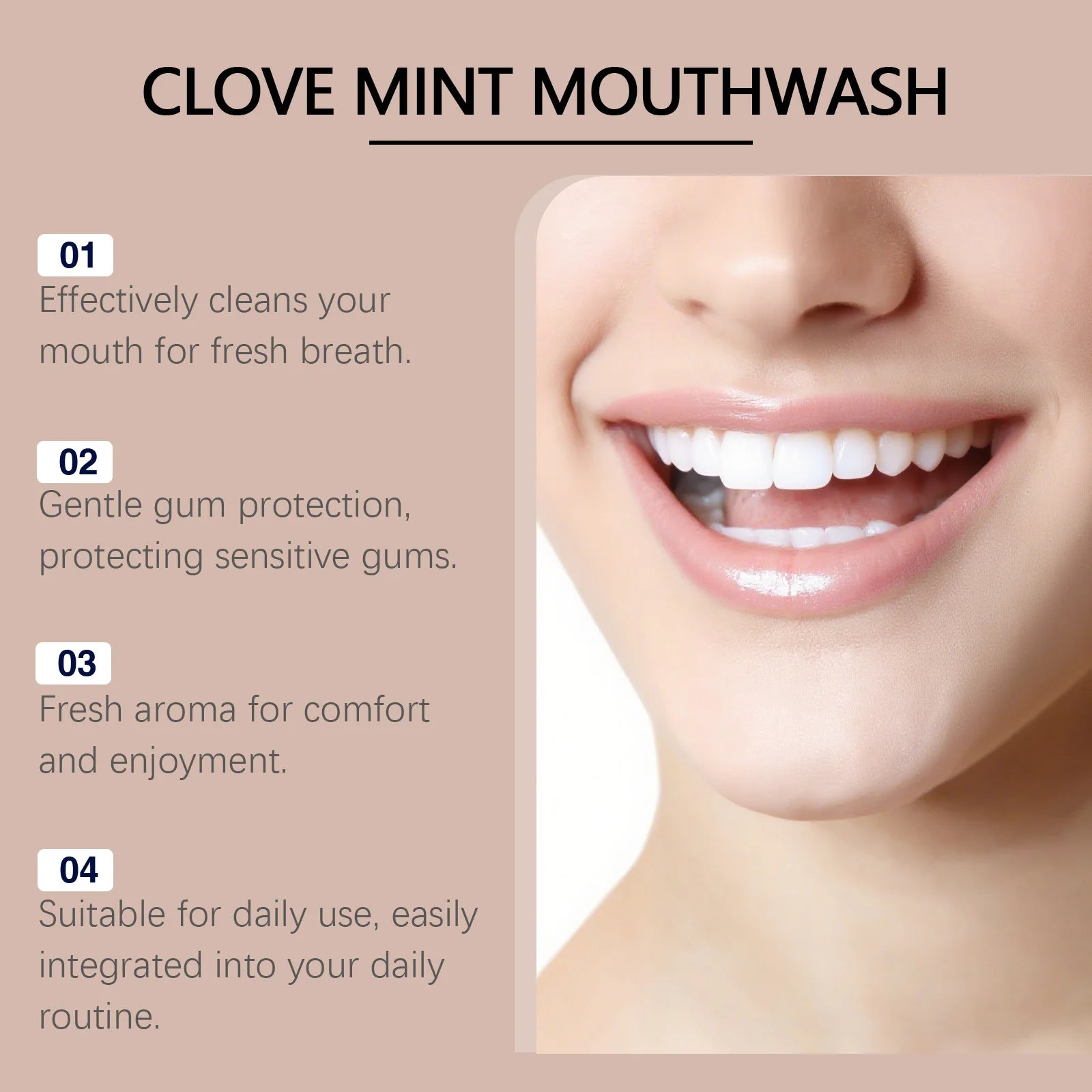Clove Mint Mouthwash Liquid Toothpaste for Fresh Breath Oral Care - 4