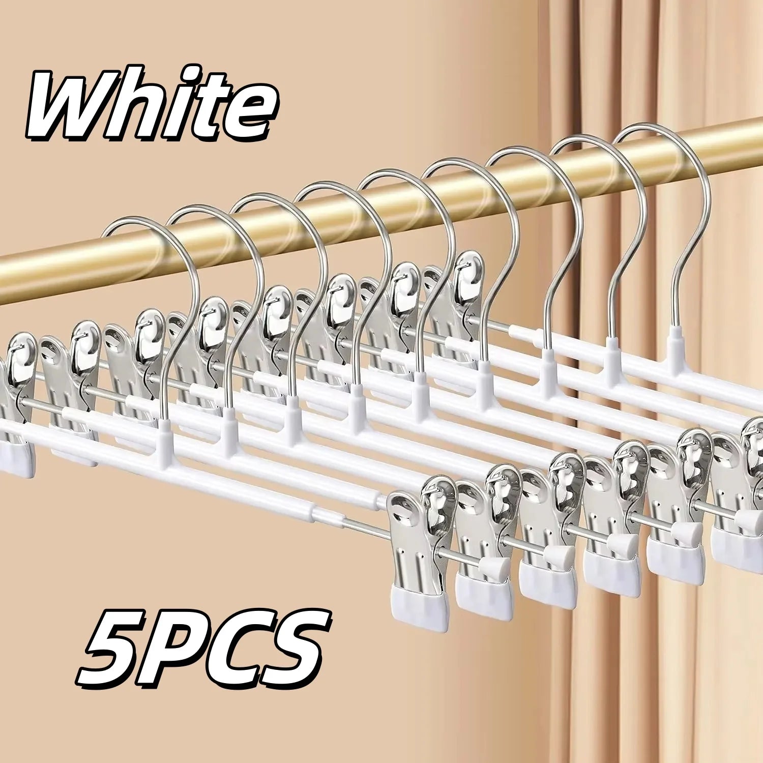 Non-Slip Stainless Steel Pants Hangers with Clips for Skirts and Jeans