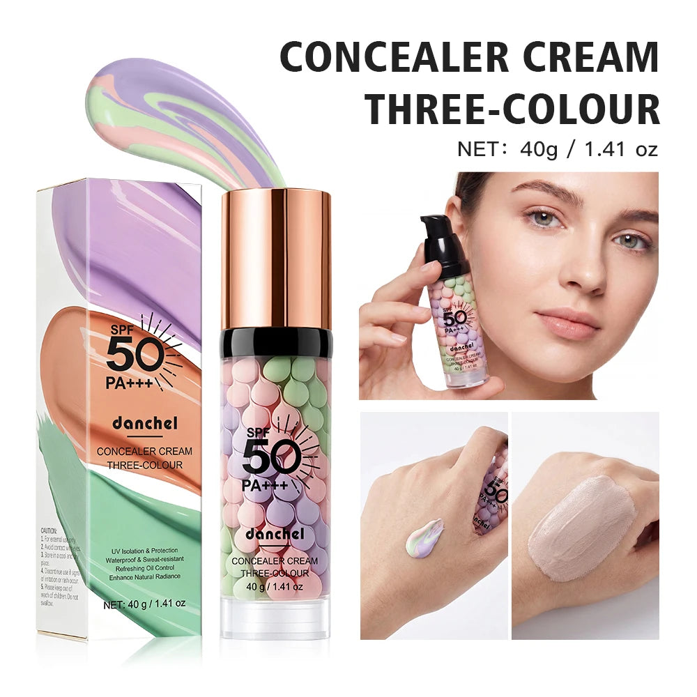 Three Color Face Primer and Hydrating Concealer Isolation Cream - 22