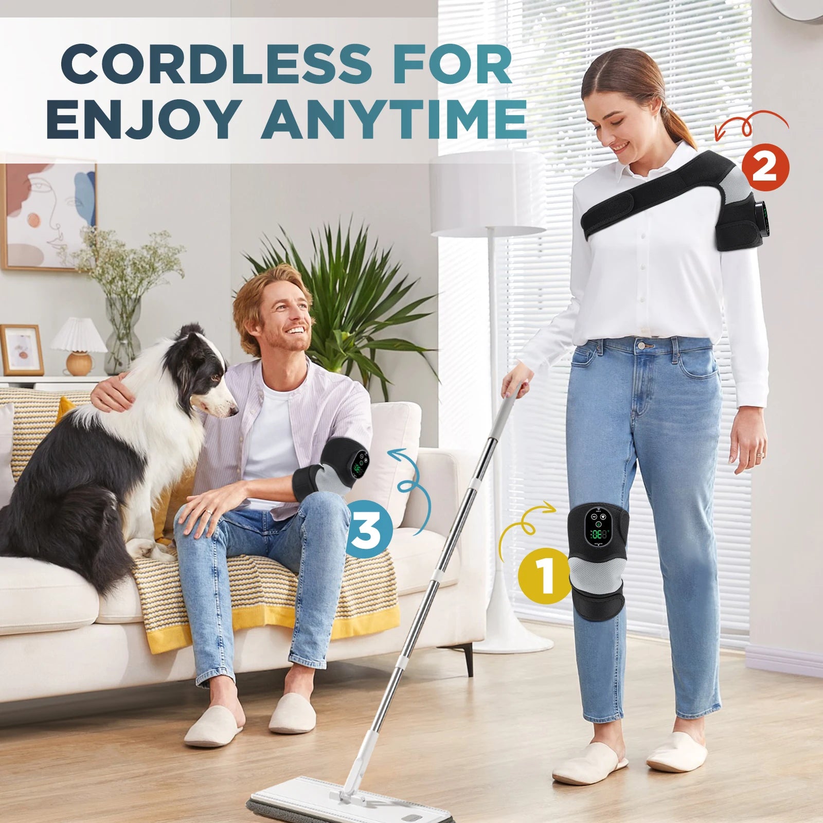 Cordless Heated Knee Massager Joint Care Wrap - 10