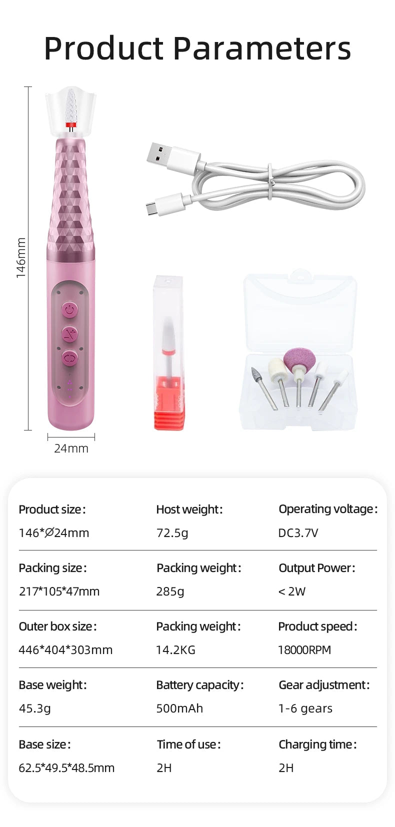 Cordless Electric Nail Drill Machine Manicure Kit