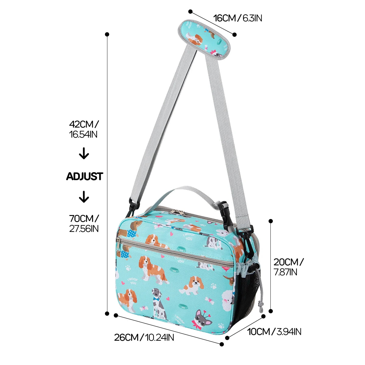 Insulated Lunch Bag Cute Floral Print Bento Box Thermal Cooler Tote - 18