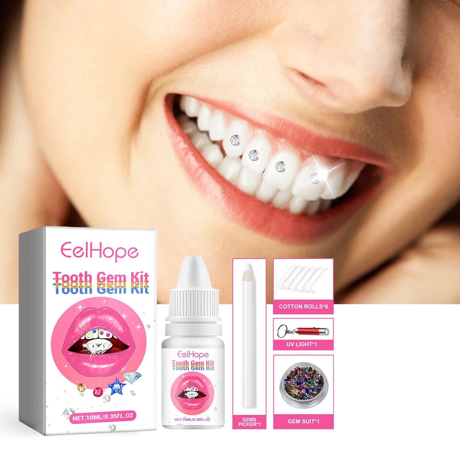 DIY Tooth Gems Kit Crystal Jewelry Teeth Decoration Set - 9
