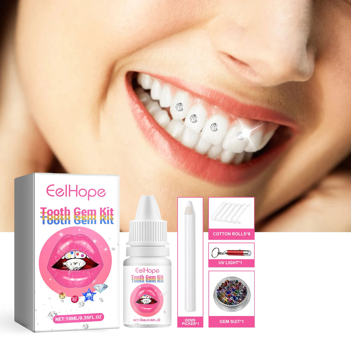DIY Tooth Gems Kit Crystal Jewelry Teeth Decoration Set