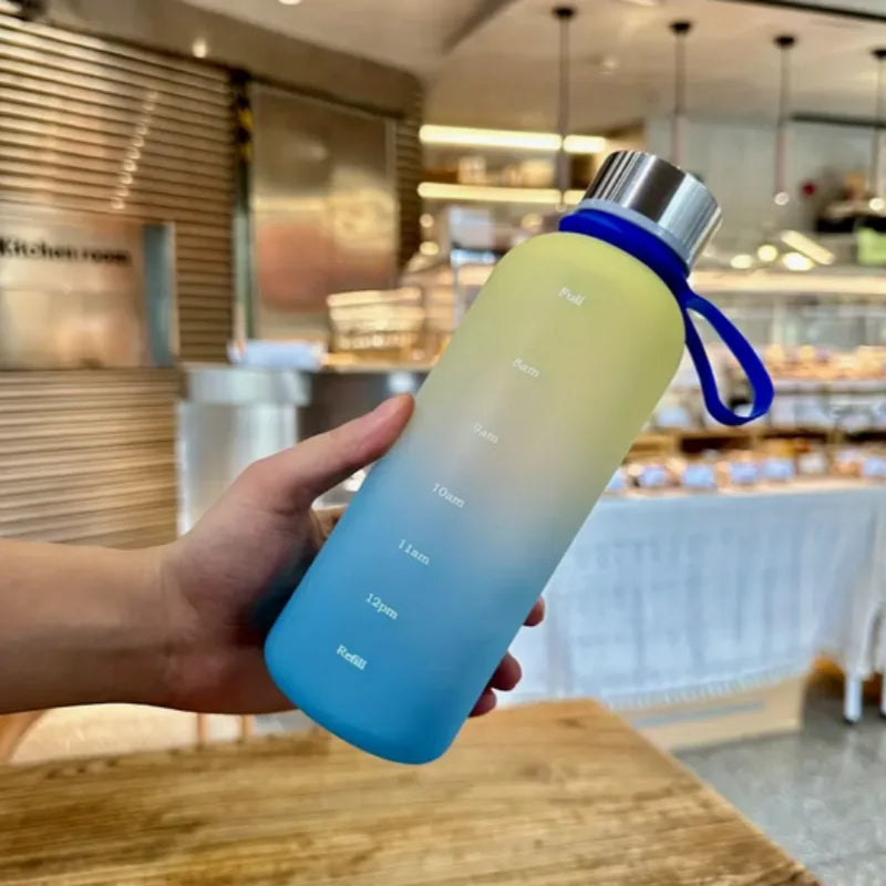 550ml Gradient Water Bottle Portable Sports Cup with Time Marker