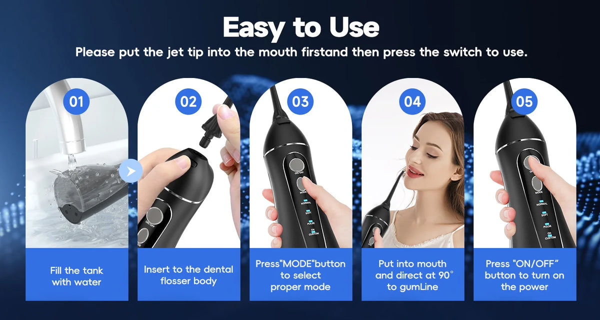 Electric Water Flosser & Toothbrush Set Oral Irrigator Whitening Kit