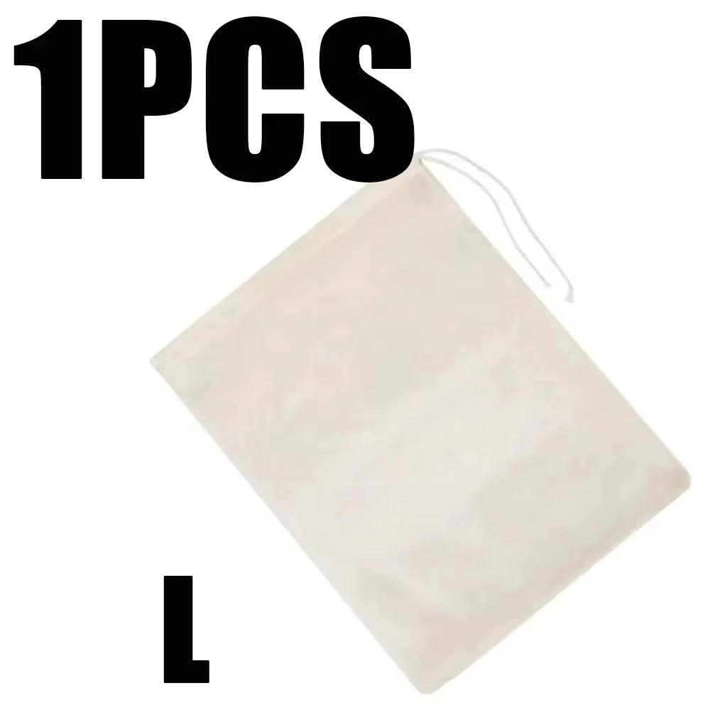 Reusable Cotton Food Filter Bag Herbal Spice Strainer Mesh Nut Milk Bag