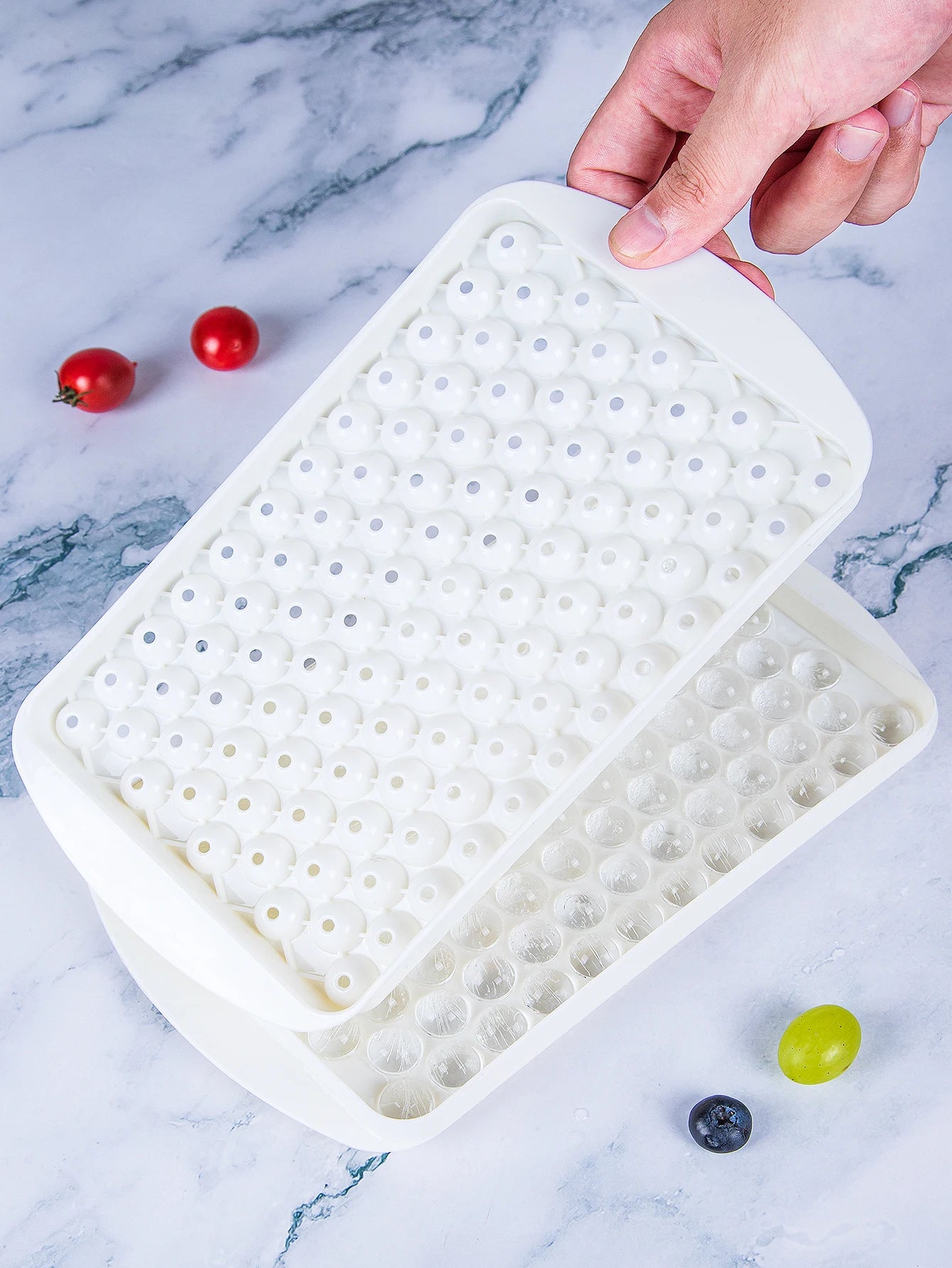 104 Cube Silicone Ice Tray Maker Stackable Sphere Ice Mold with Cover - 9