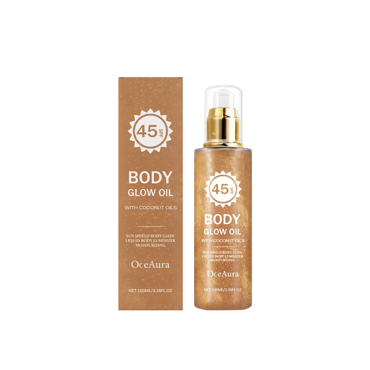 Glowing Body Oil SPF 45 Coconut Sun Shield Moisturizer