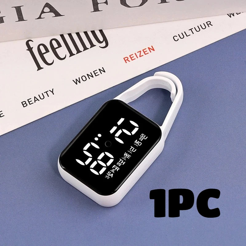 2pcs LED Digital Keychain Watch Portable Touch Screen Fob Pocket Clock - 26