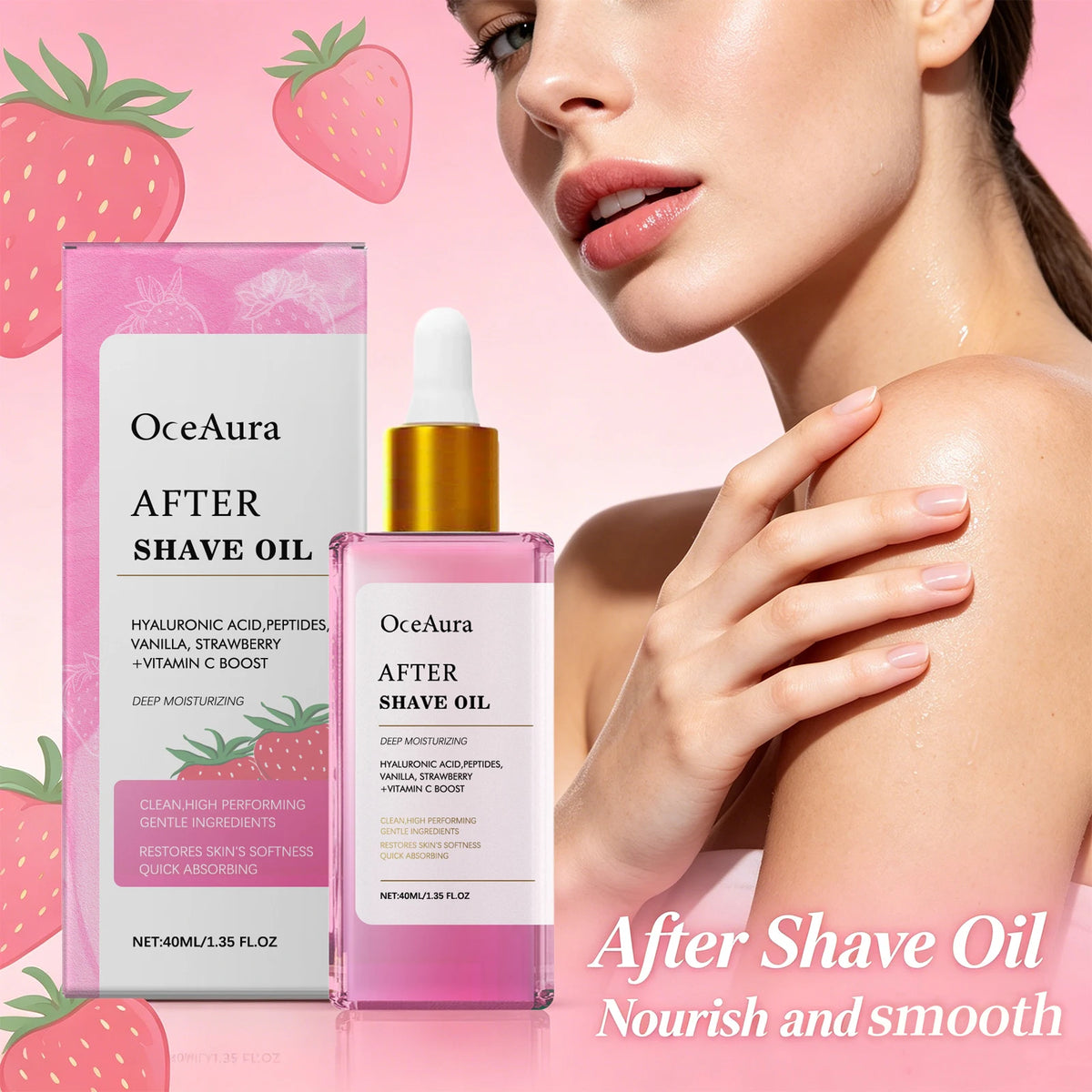 Strawberry After Shave Oil Soothing Post Wax Hair Removal Care