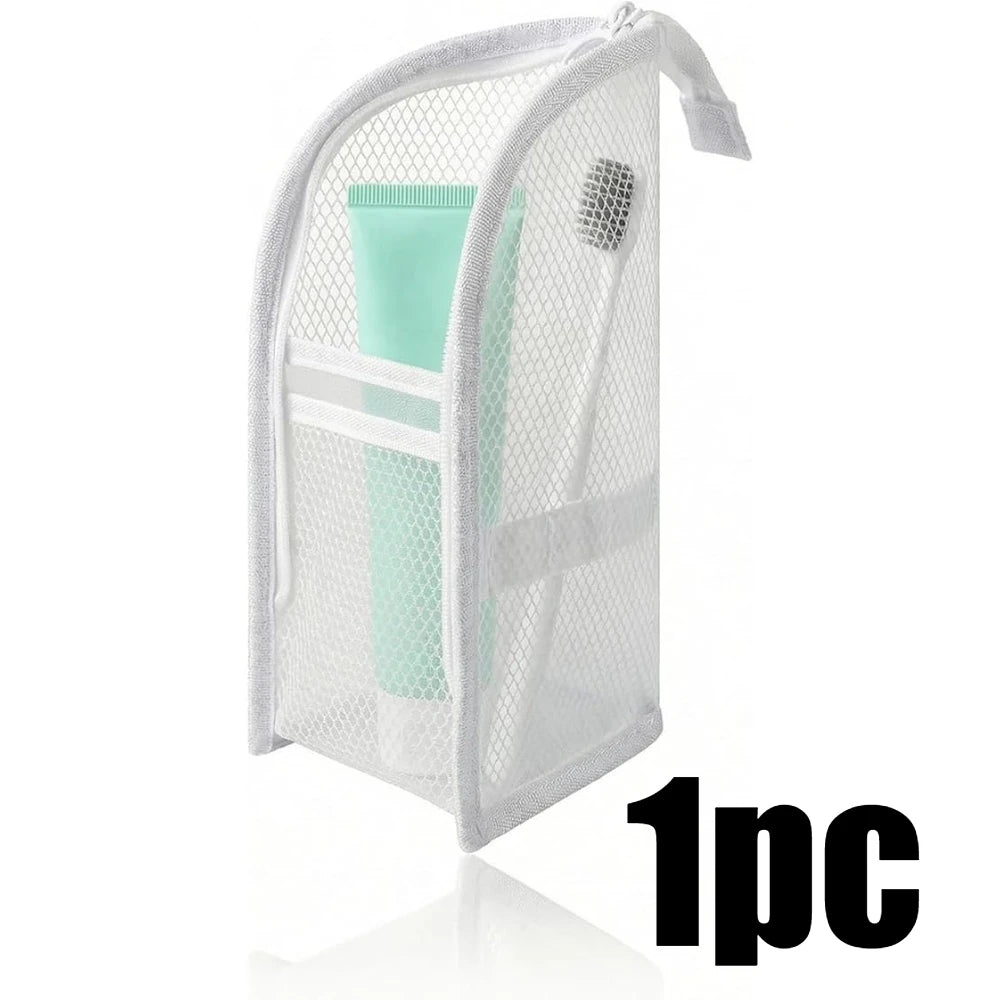 Portable Mesh Travel Toiletry Bag Makeup Organizer Pouch for Cosmetics - 23