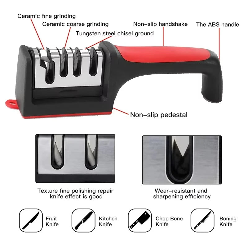 3-Stage Professional Knife Sharpener Kitchen Tool for Knives and Scissors - 9