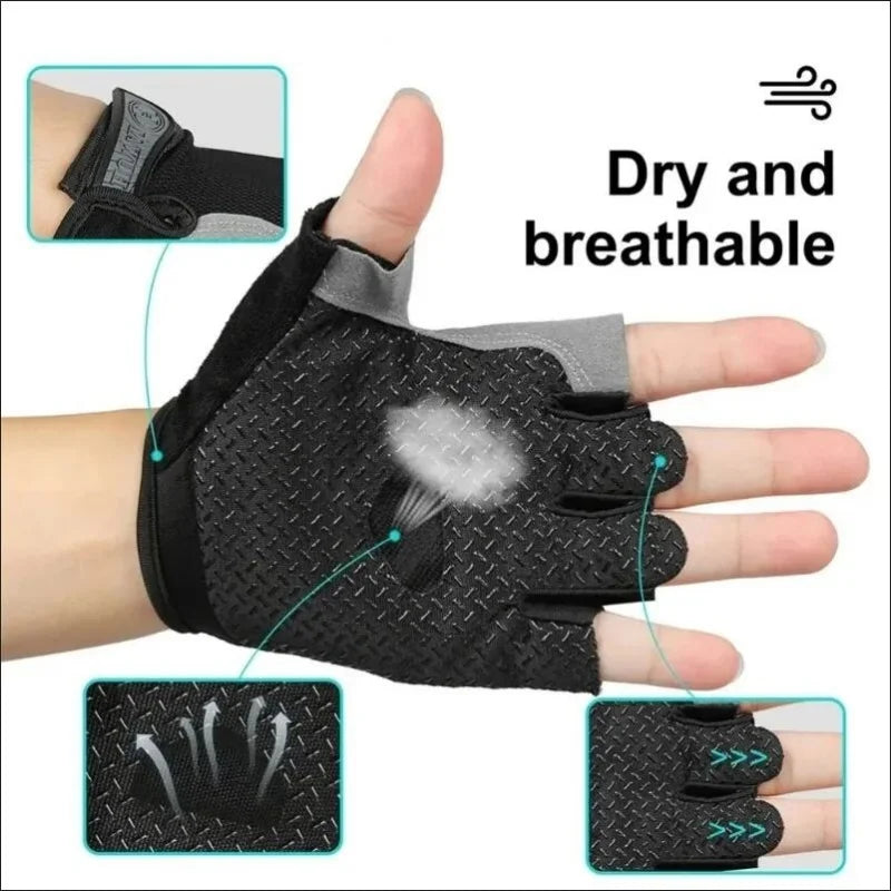 Fingerless Cycling Gloves Anti-Slip Shockproof Sports Training Mitts - 3