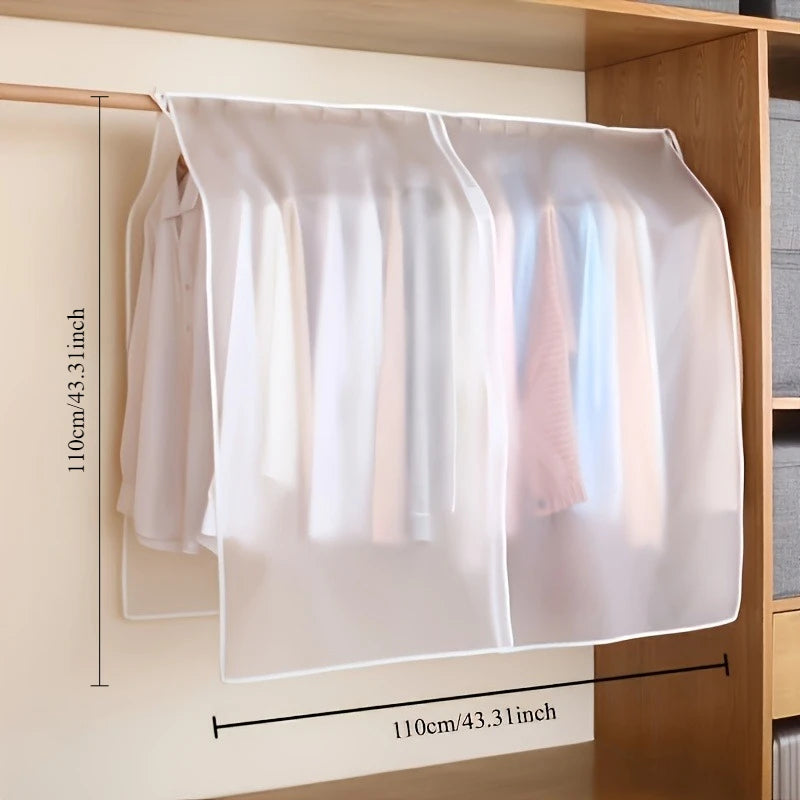 4pcs Garment Bag Set Translucent Clothes Dust Cover Hanging Organizer - 6