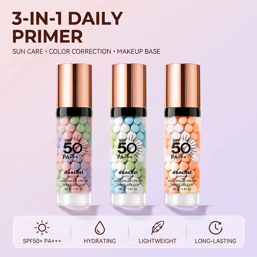 3 Color Correcting Concealer Cream SPF50 Makeup Primer Base