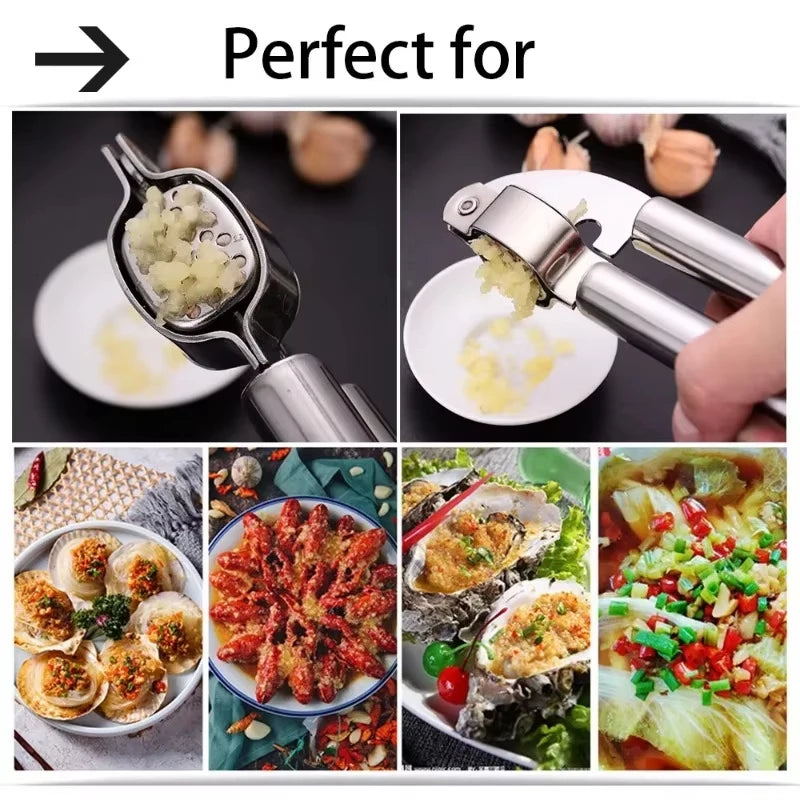 Zinc Alloy Garlic Press Crusher Mincer Kitchen Tool Manual Smasher - 11