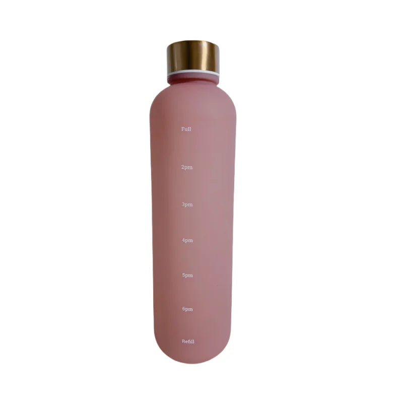 1L Motivational Water Bottle with Time Marker Leakproof Sports Jug