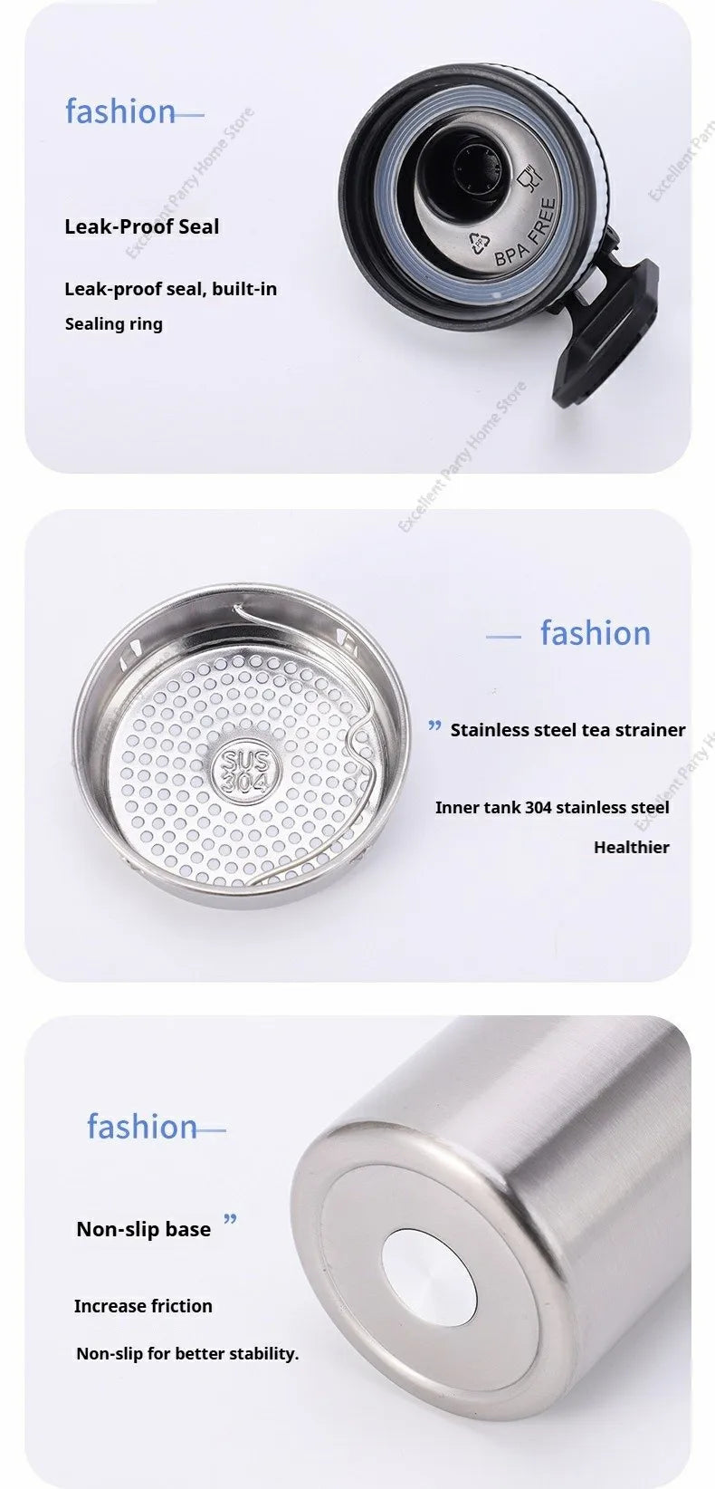 Insulated Stainless Steel Vacuum Flask Thermal Water Bottle Sport Cup