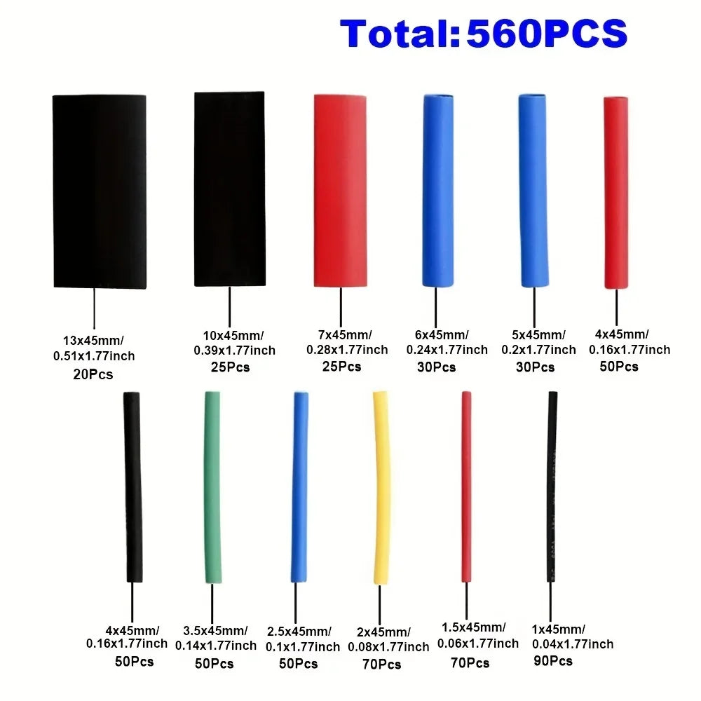 Heat Shrink Tubing Kit Electrical Wire Insulation Sleeve Wrap Set