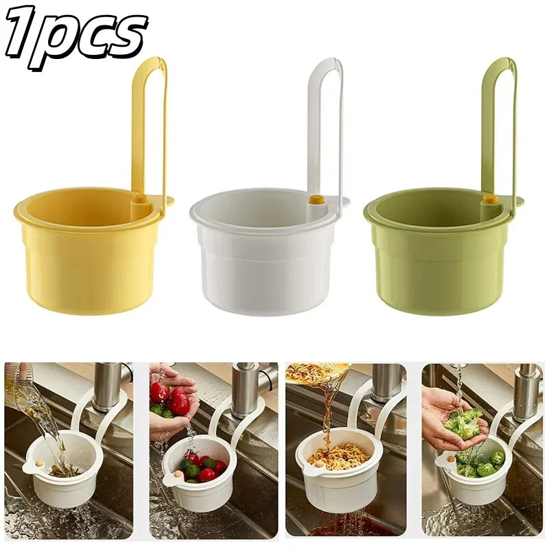 Kitchen Sink Hanging Strainer Basket Food Waste Catcher Filter Rack