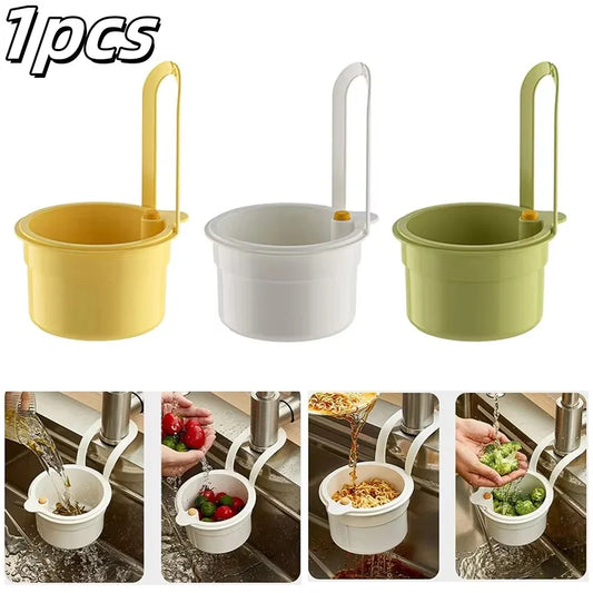 Kitchen Sink Hanging Strainer Basket Food Waste Catcher Filter Rack