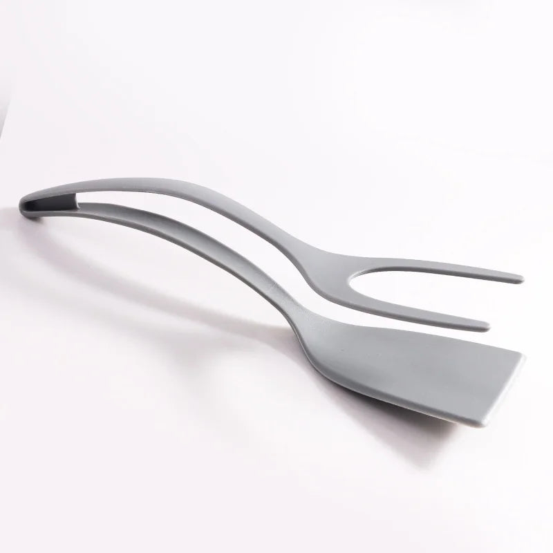 2-in-1 Silicone Kitchen Flipper and Food Tongs for Steak and Eggs - 13