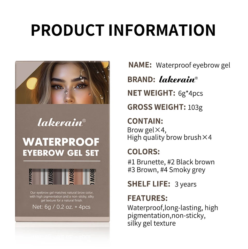 Waterproof Eyebrow Gel Set Long Lasting Liquid Tint Makeup - 13