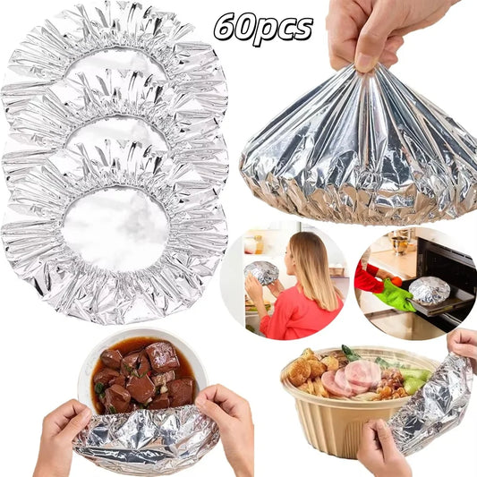 Reusable Aluminum Foil Bowl Covers Food Storage Wraps for Oven Picnic