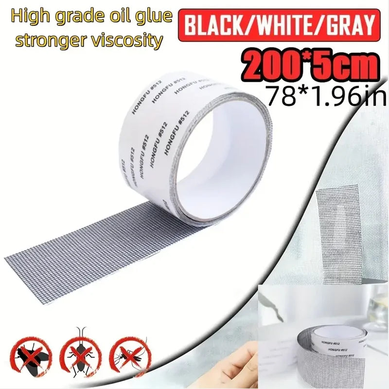 Screen Repair Tape - Window Mesh Patch Kit for Holes and Tears