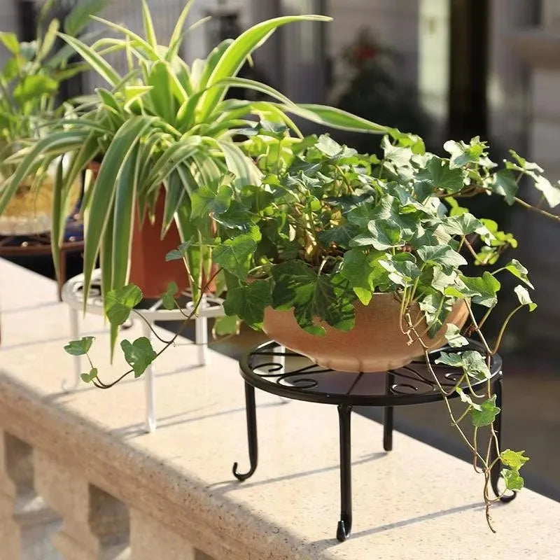 Floor Standing Iron Flower Pot Rack Indoor Balcony Plant Stand - 7