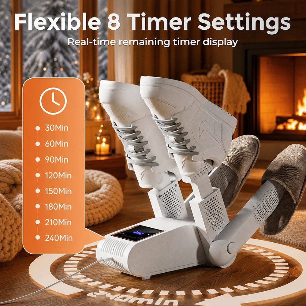 Dual V Portable Electric Shoe Dryer Boot Heater with Smart LED Timer
