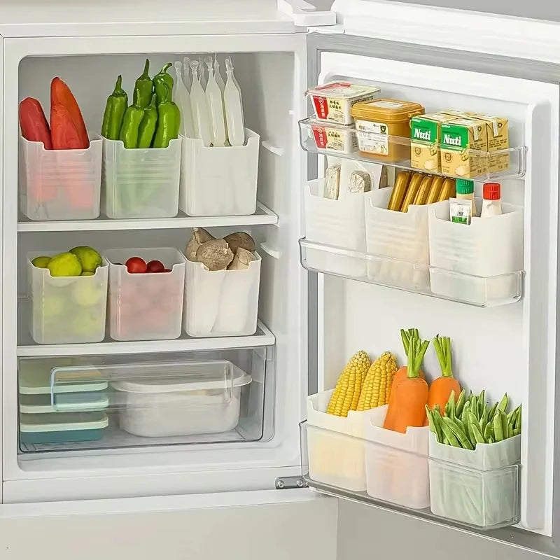 Fridge Side Door Storage Bins Kitchen Food Organizer Containers Set