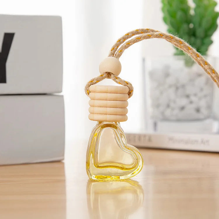 Heart Shaped Car Perfume Bottle Hanging Essential Oil Diffuser Ornament - 13