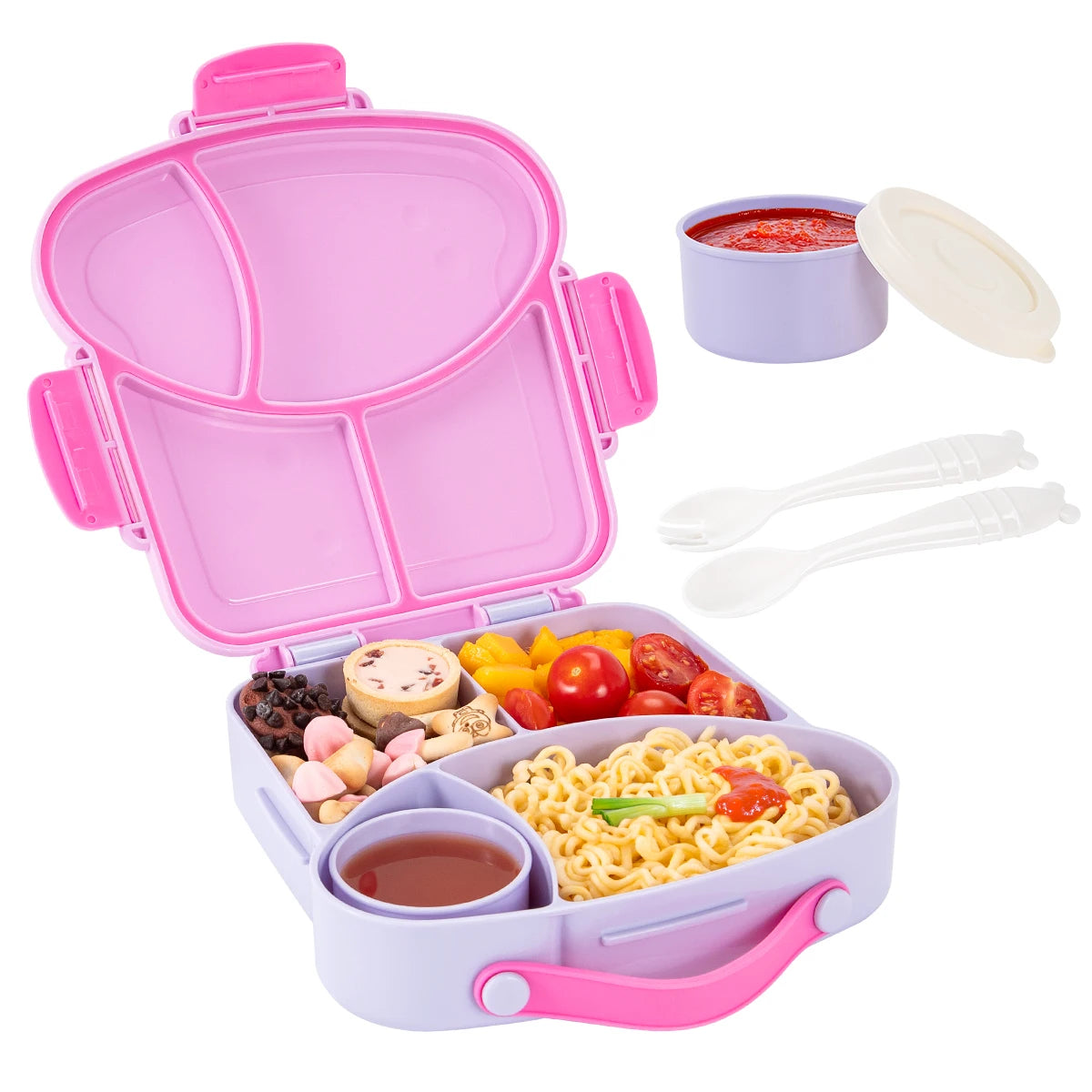 Cute Cartoon Bento Lunch Box Portable Food Container with Compartments - 16