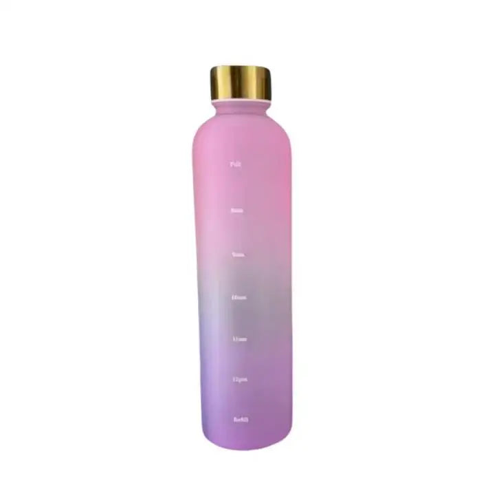 1000ml Motivational Water Bottle with Time Marker Leakproof Sport Jug