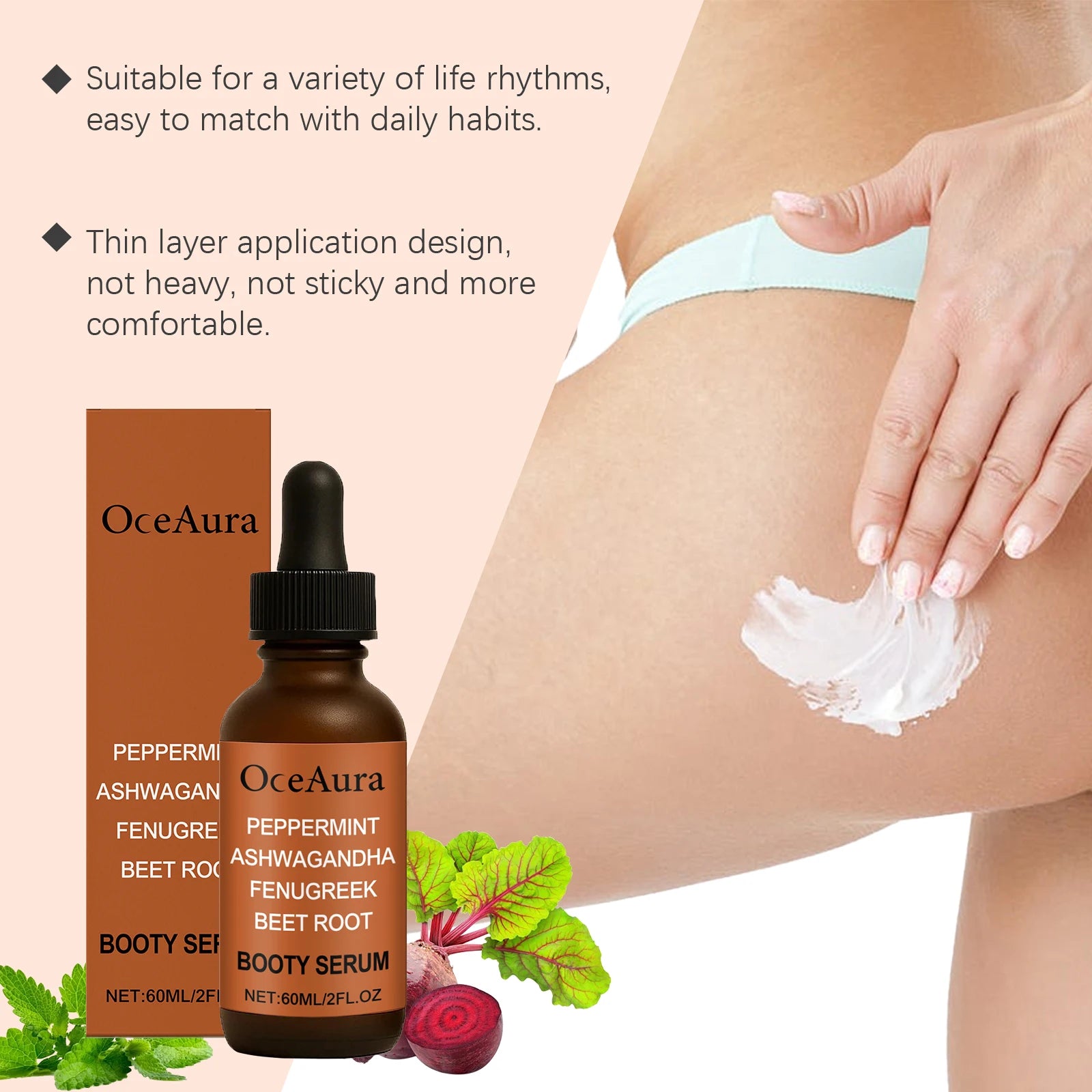 OceAura Butt Lifting Firming Serum Hip Enhancement Body Care - 6