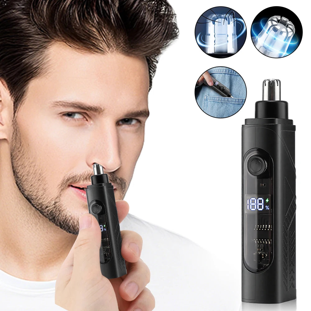 Electric Nose Hair Trimmer Rechargeable Facial Hair Groomer - 7