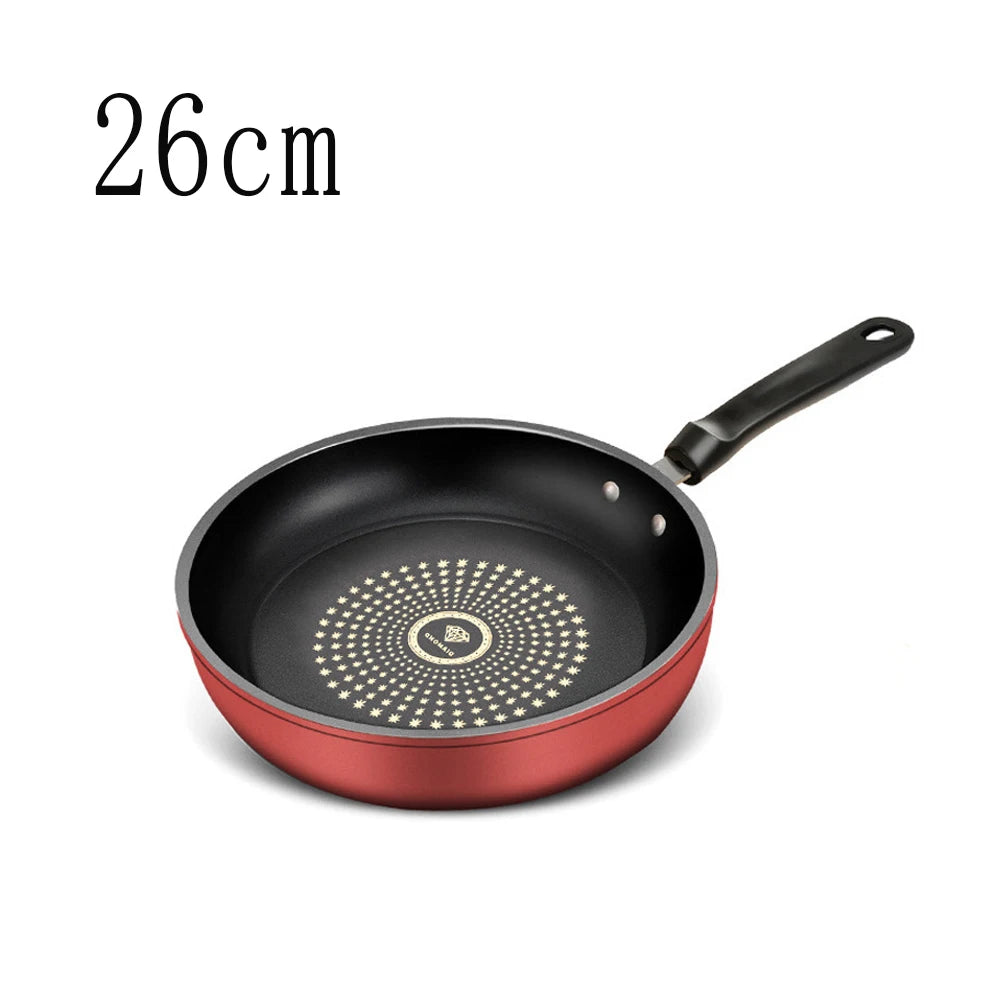 26cm Non-Stick Frying Pan Cast Iron Omelette Skillet with Glass Lid - 17
