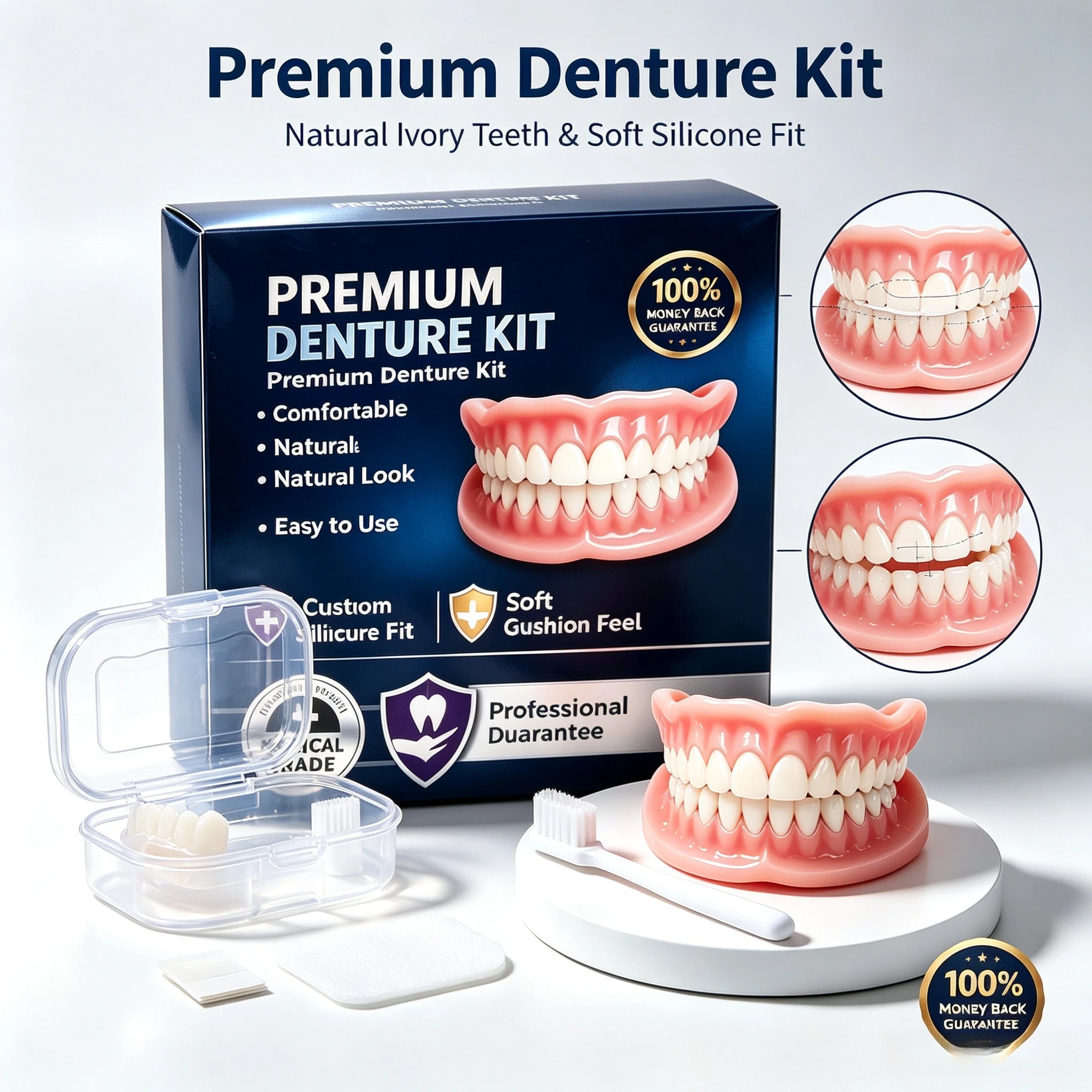 Temporary Silicone False Teeth Kit Cosmetic Smile - 7