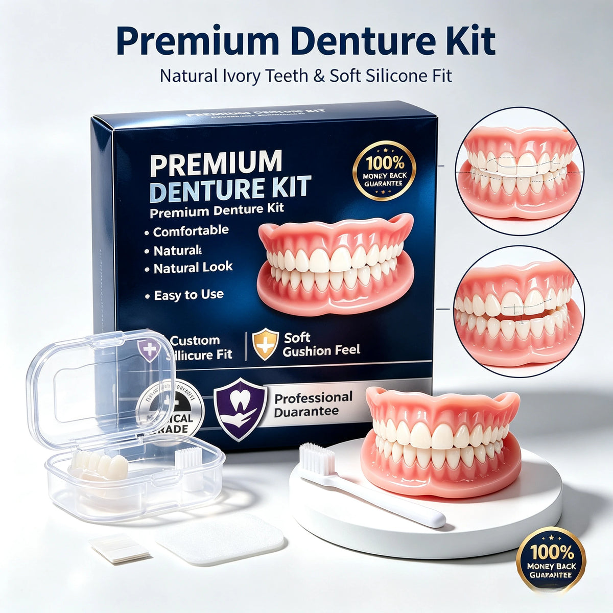 Temporary Silicone False Teeth Kit Cosmetic Smile