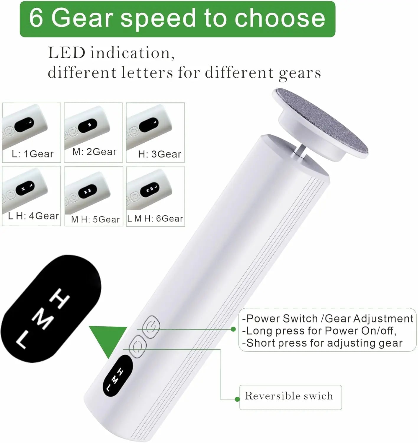Electric Foot Callus Remover Dead Skin Pedicure Tool - 6
